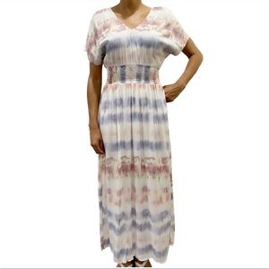 Bebop multicolored tie dye v neck long maxi dress NEW